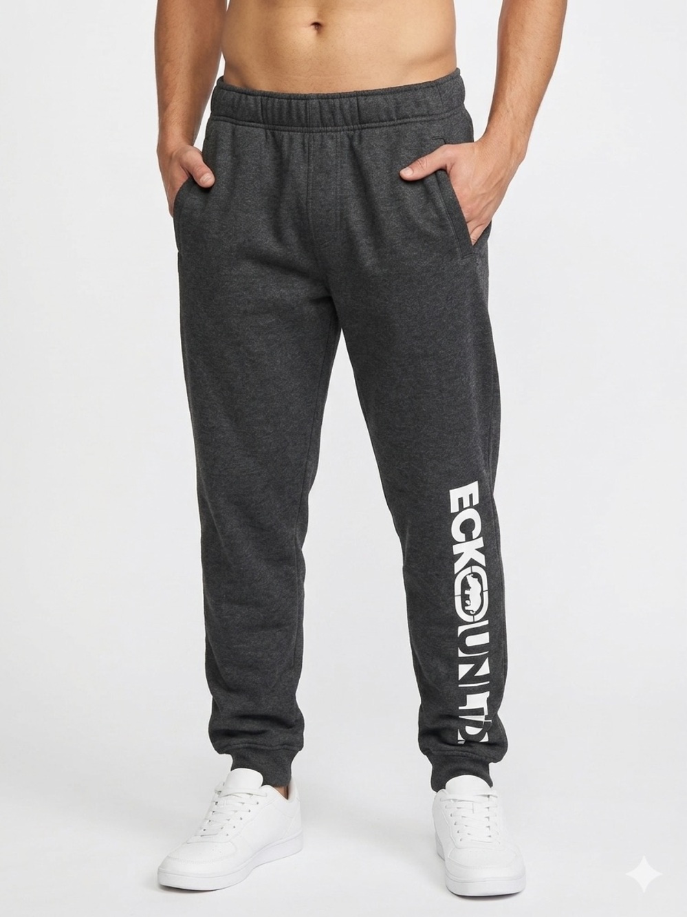Ecko Unltd Jogger Sweatpants Black Logo Graphic Elastic Waist Men’s M